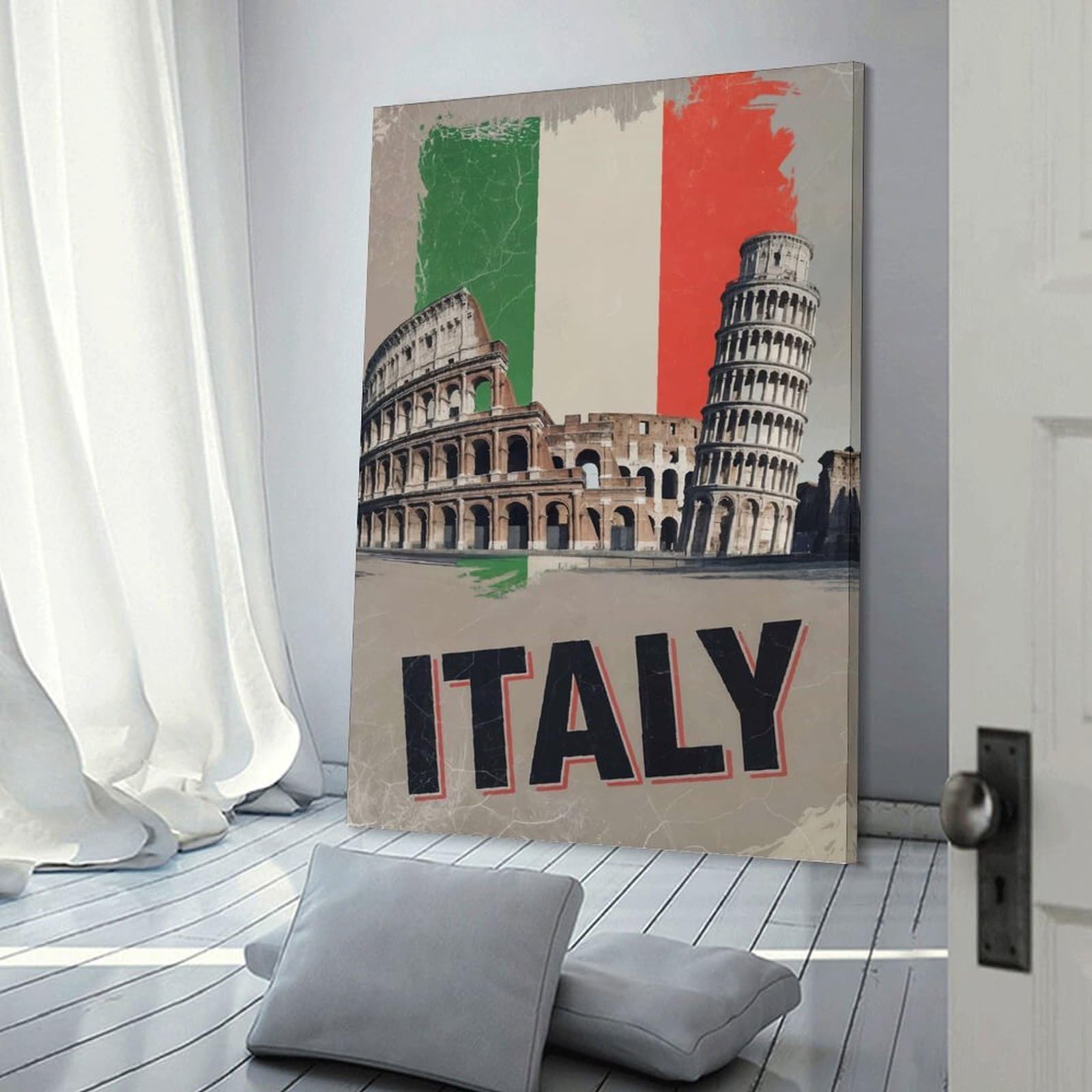 Junmoney Italy Travel (2) Canvas Wall Decor, 16x24inch(40x60cm), for New Homes, Bedrooms Or Workspaces, Gift Idea for Housewarming And Birthdays