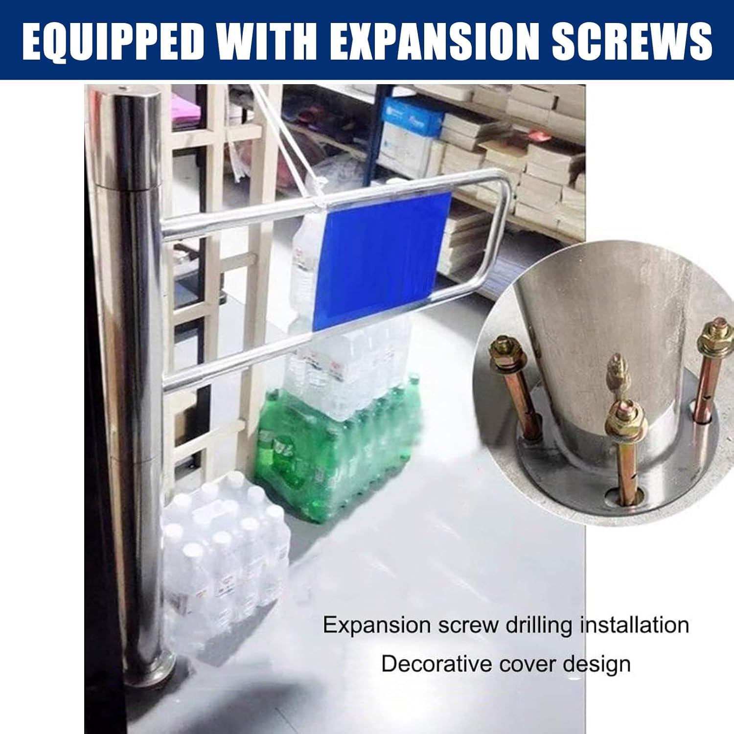 Metal Swing Door for Entry Security - Automatic Spring Loading Door for Supermarkets, Warehouses, Industrial Spaces, Libraries and Shops,