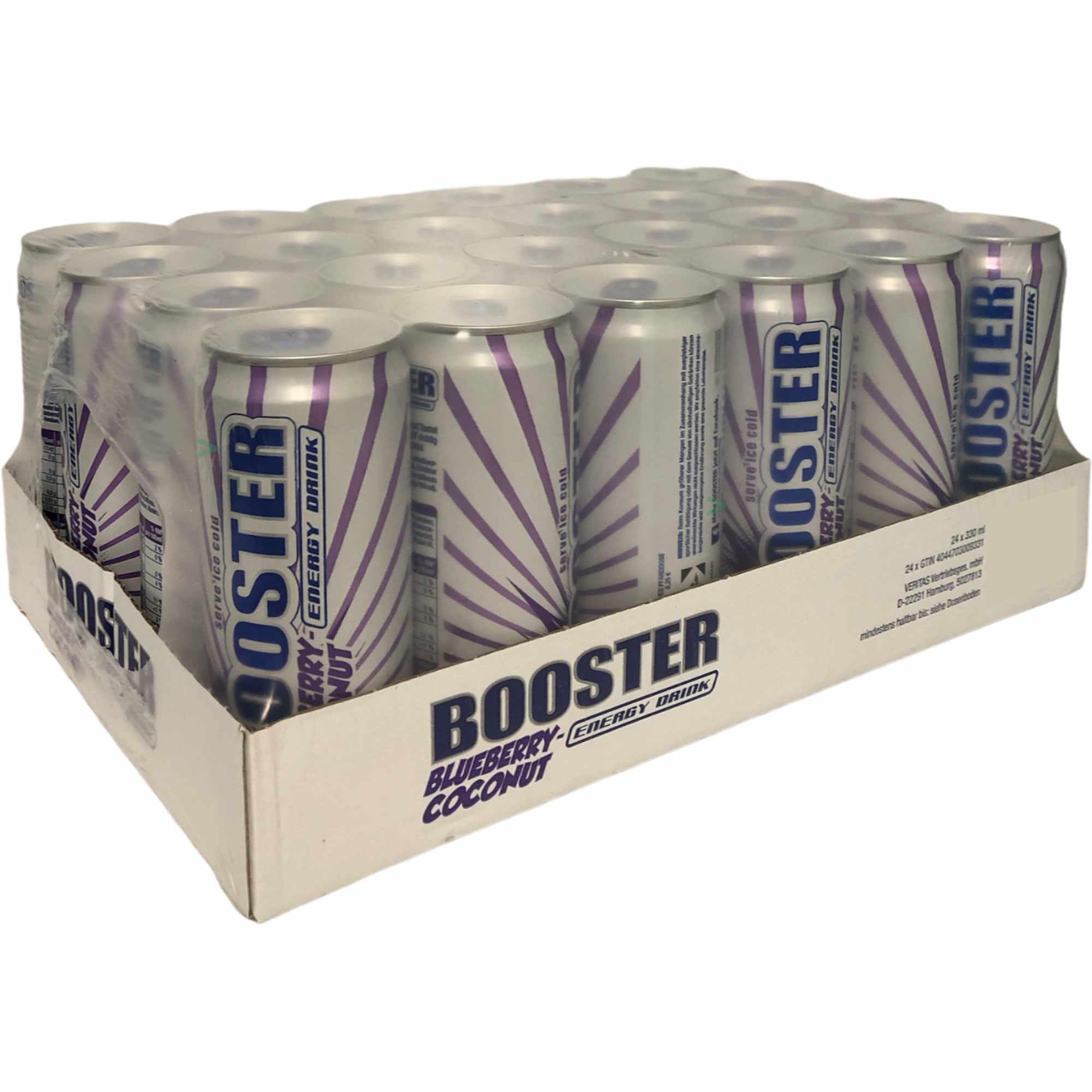 Booster Energy Drink Blueberry-Coconut DPG 2er Pack (48x330ml Dose) + usy Block