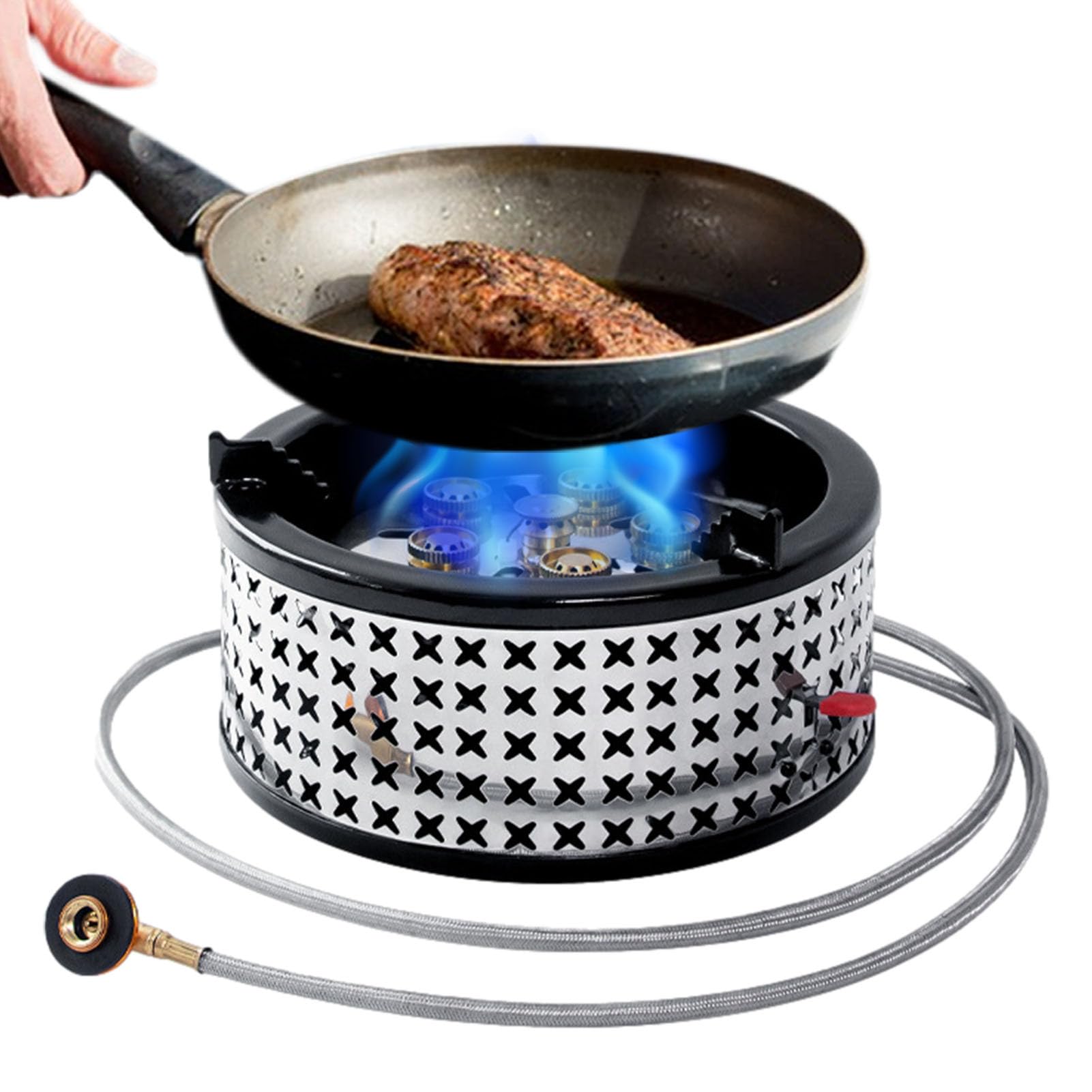 Réchaud à Gaz Brûleur Haute 15800w | Réchaud de Camping à Gaz pour Pique-nique, Barbecue, Cuisson en Plein Air, Trekking, Randonnée et en Sac à Dos