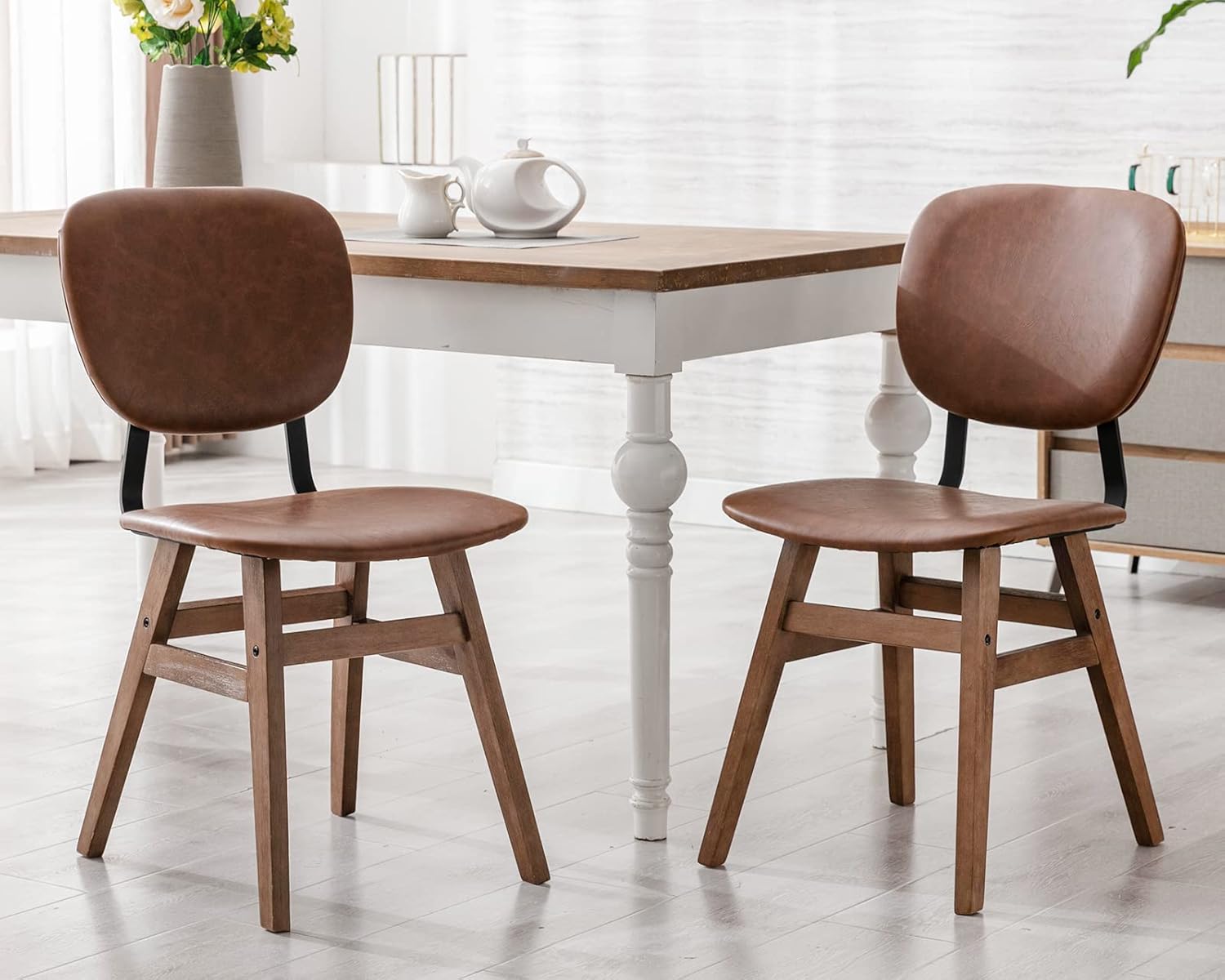 Amazon.com - HNY Mid Century Modern Dining Chairs Set of 2, Farmhouse ...