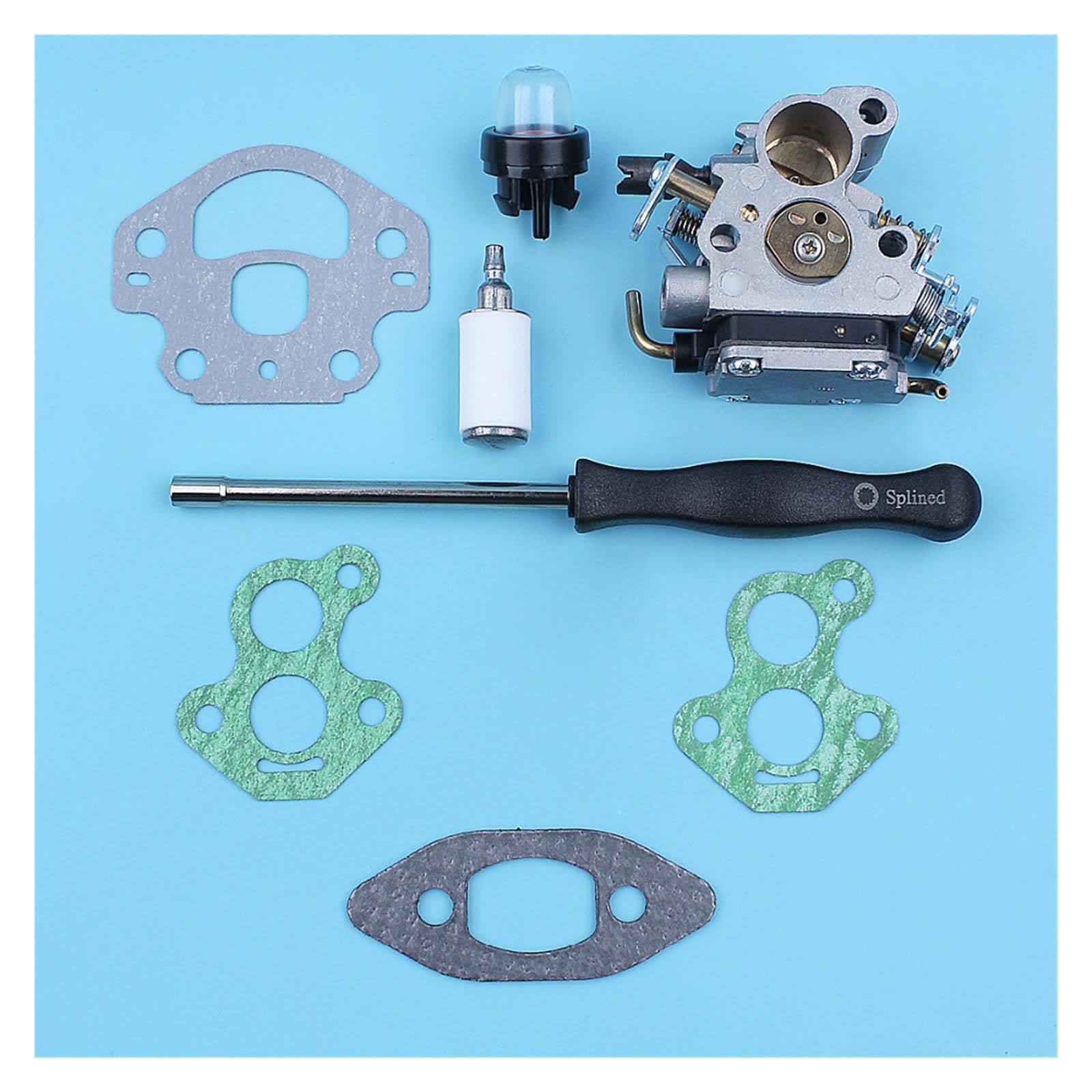 Kit de junta herramienta ajuste destornillador carburador for McCULLOCH CS340 CS380 CS 340, bombilla imprimación motosierra, pieza repuesto filtro combustible