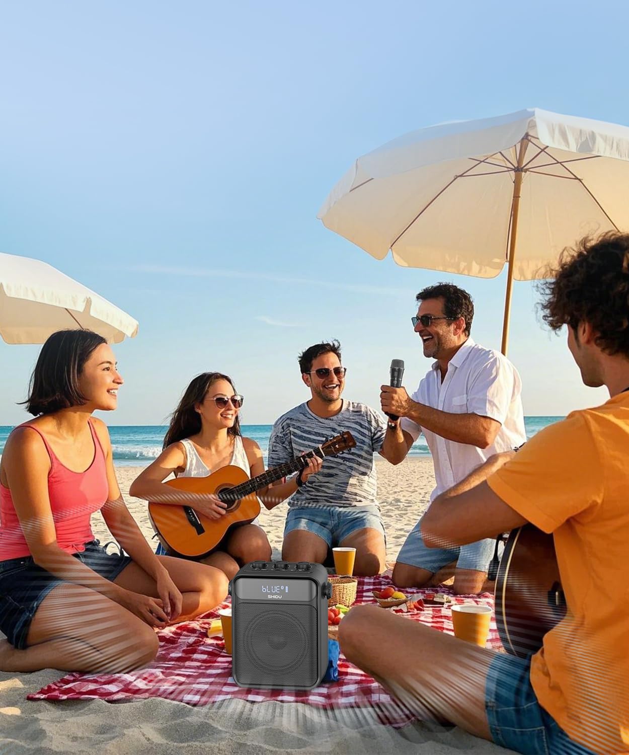 SHIDU 40W Voice Amplifier with Wireless Microphone Handheld, Wireless Voice Amplifier for Teacher, Bluetooth Power Amplifier Portable Megaphone for Classroom Speech Meeting Instructor Outdoor-S95 - Image 6