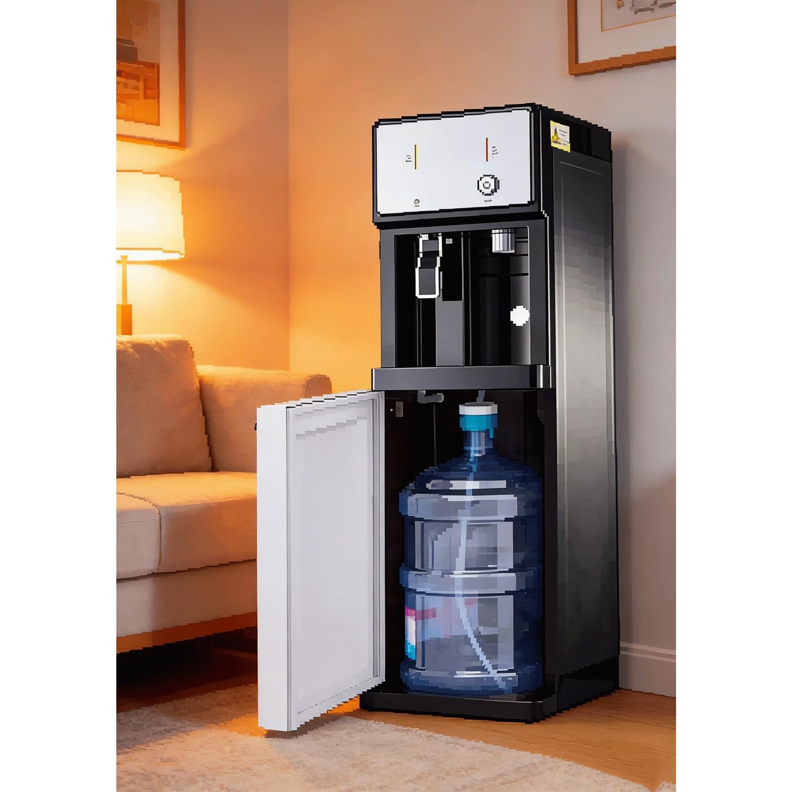 Bottom Loading Floor Standing Water Dispenser,Bottled Water Cooler Chiller Machine,3-Second Instant Boiling,Hot Water, Room Temperature Cold Water, Ice Water 3 Functions,For Office,Home Office