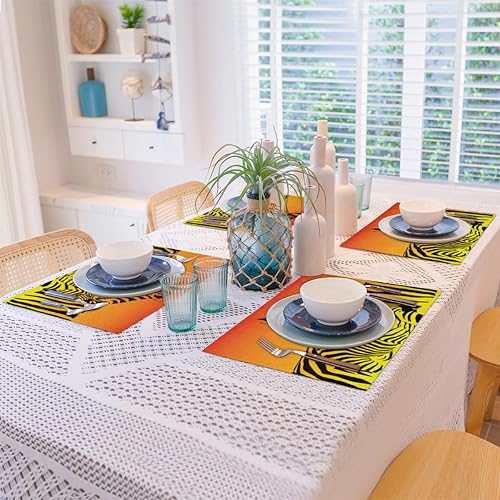 Miniatura 8 de Zebra Animal Style Placemats Set of 4 Table Mats Washable Placemat Waterproof Place Mats for Party Home Dining Table Decor 18x12 in