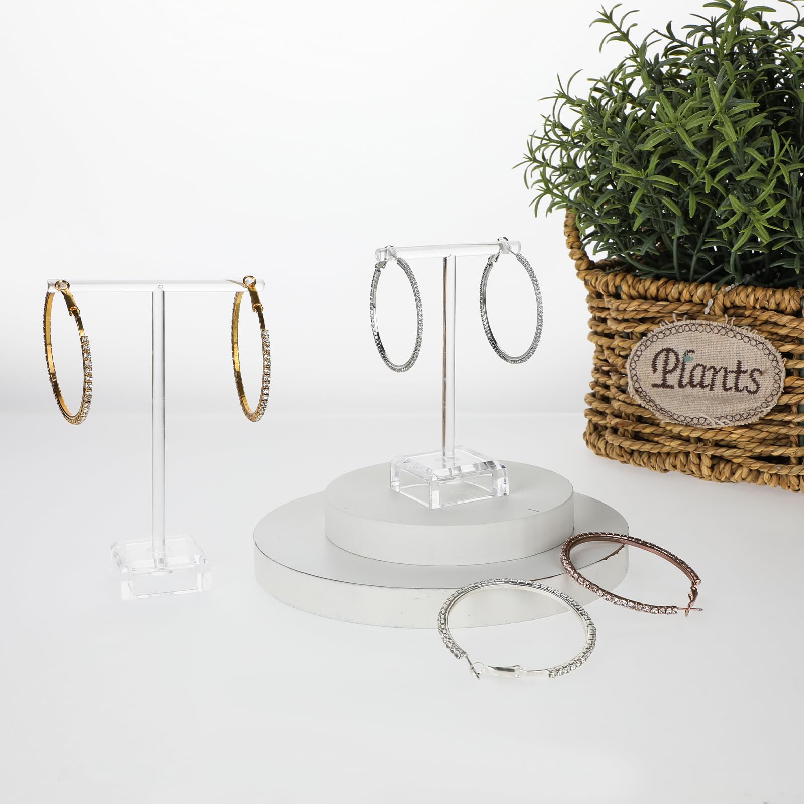 15 Ohrring Displaykarten Acryl - Oval 10 Loch Für Schmuck Präsentation