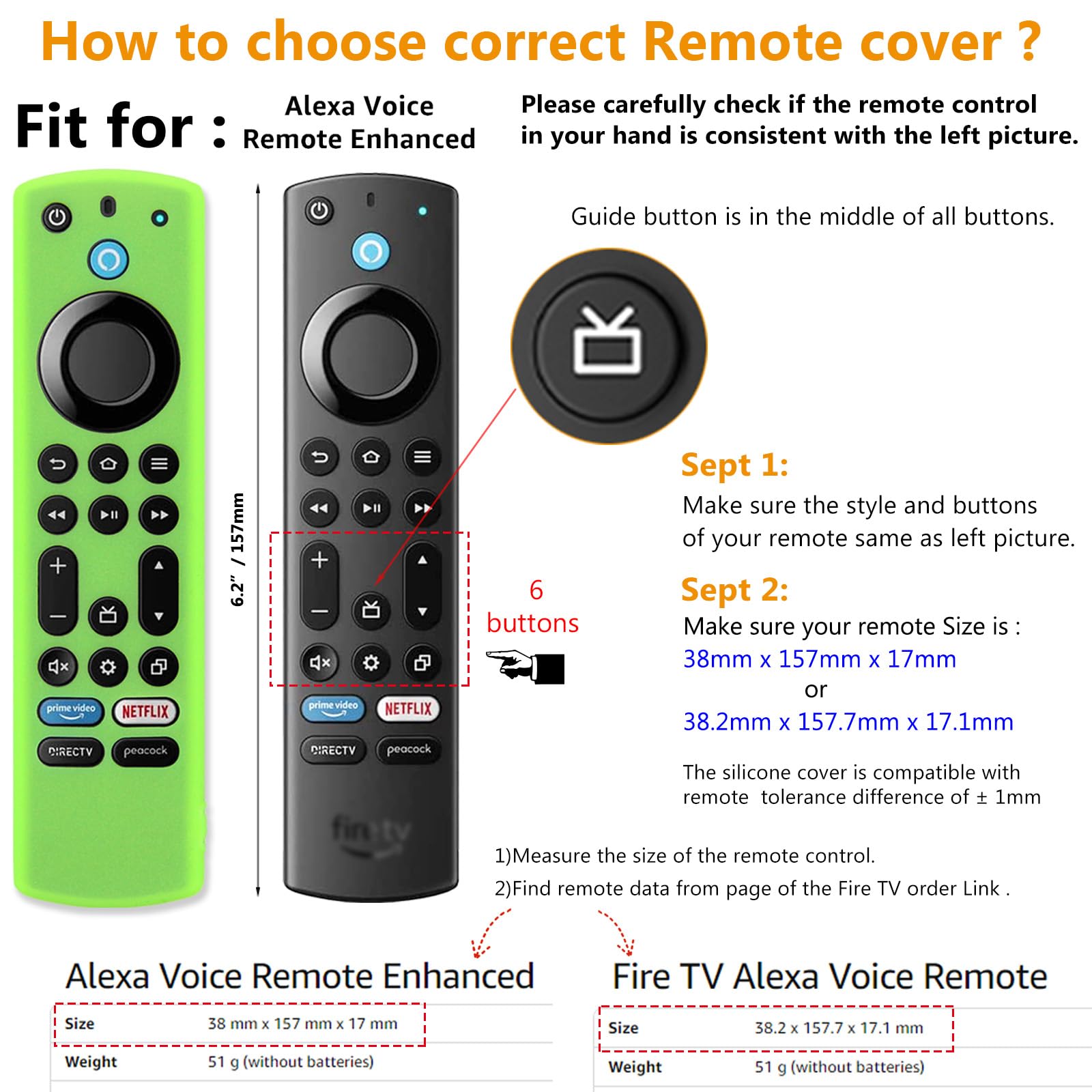 Pinowu Silicone Remote Case (2pcs) for Fire TV Stick 4K...