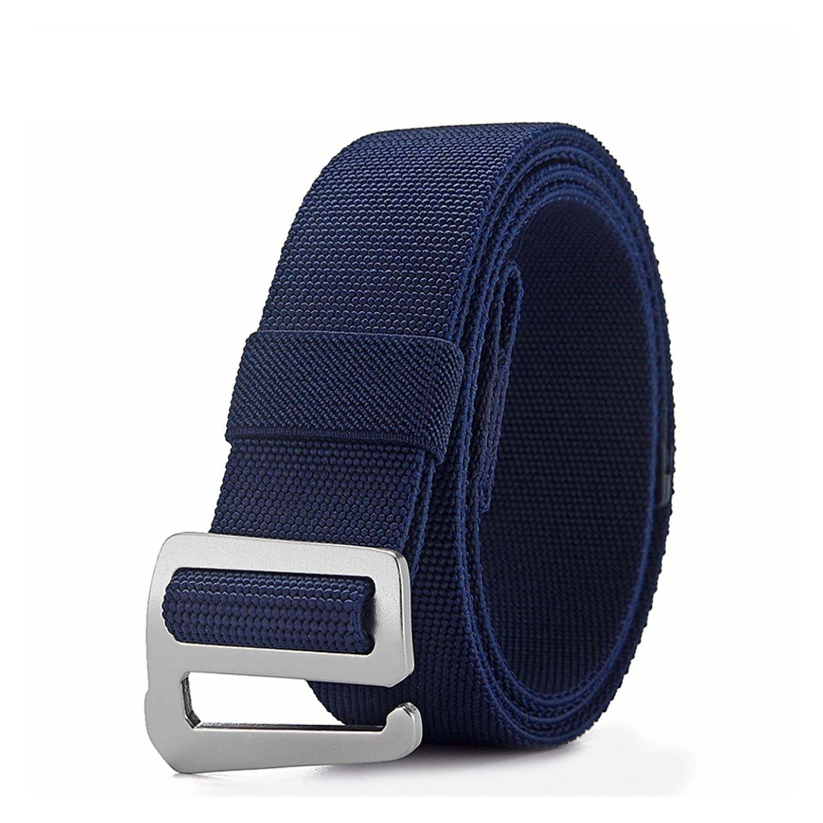 JOJOJ Cinturón Militar Masculino Lona elástica Cinturones tácticos de Lujo for Hombres Fajas de diseño Simple de Calidad(46inch/115cm,Navy)