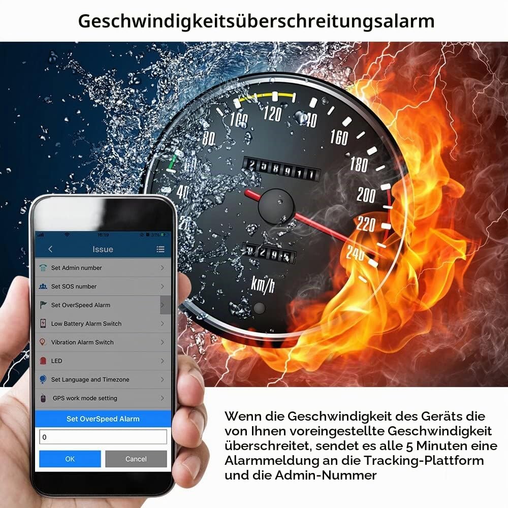 TKMARS 4G GPS Tracker Auto (10000mAh Akku), Magnetischer Peilsender für Live-Ortung & Diebstahlschutz, Echtzeit-Tracking & Geofence per APP/SMS, Anti-Verlust Ortungsgerät für Fahrzeuge, Ohne Abo-Zwang