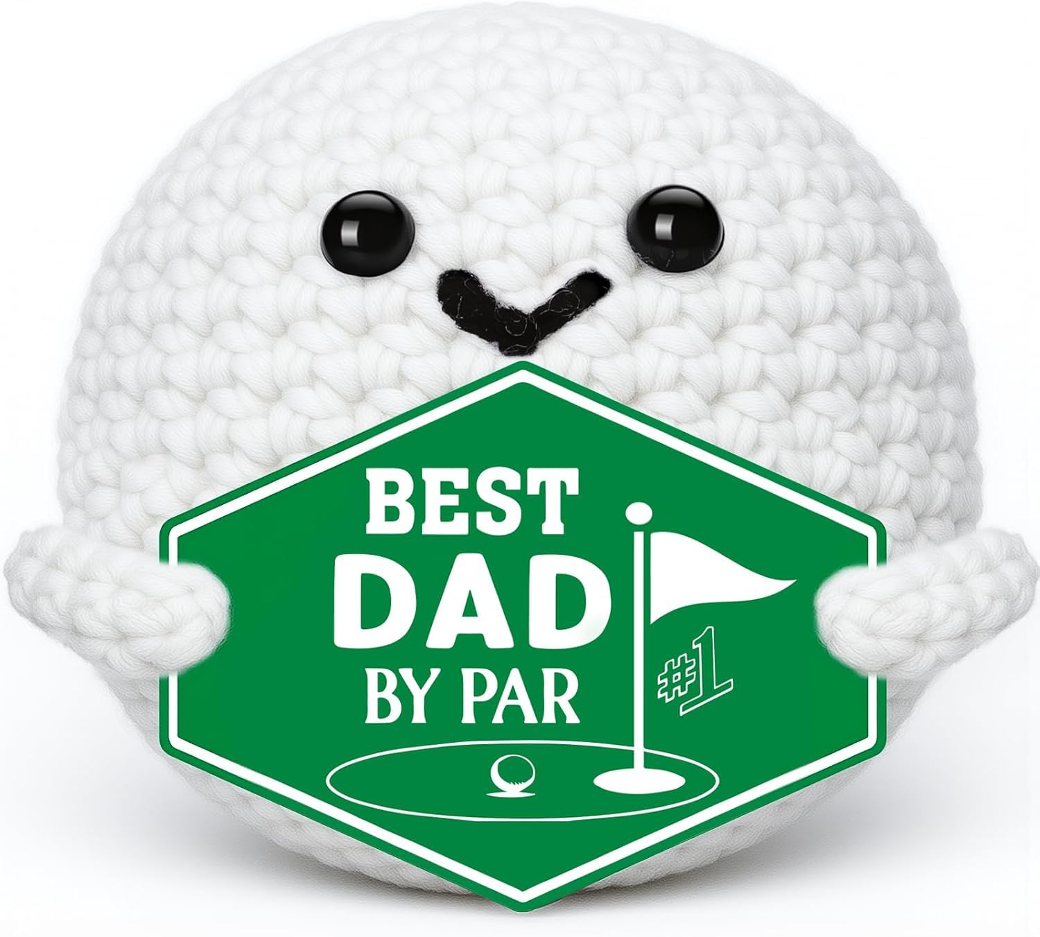 ALUNME Father's Day Golf Gift for Dad from Daughter Son Best Dad by Par Funny Crochet Golf Ball Accessories for Men Golfers