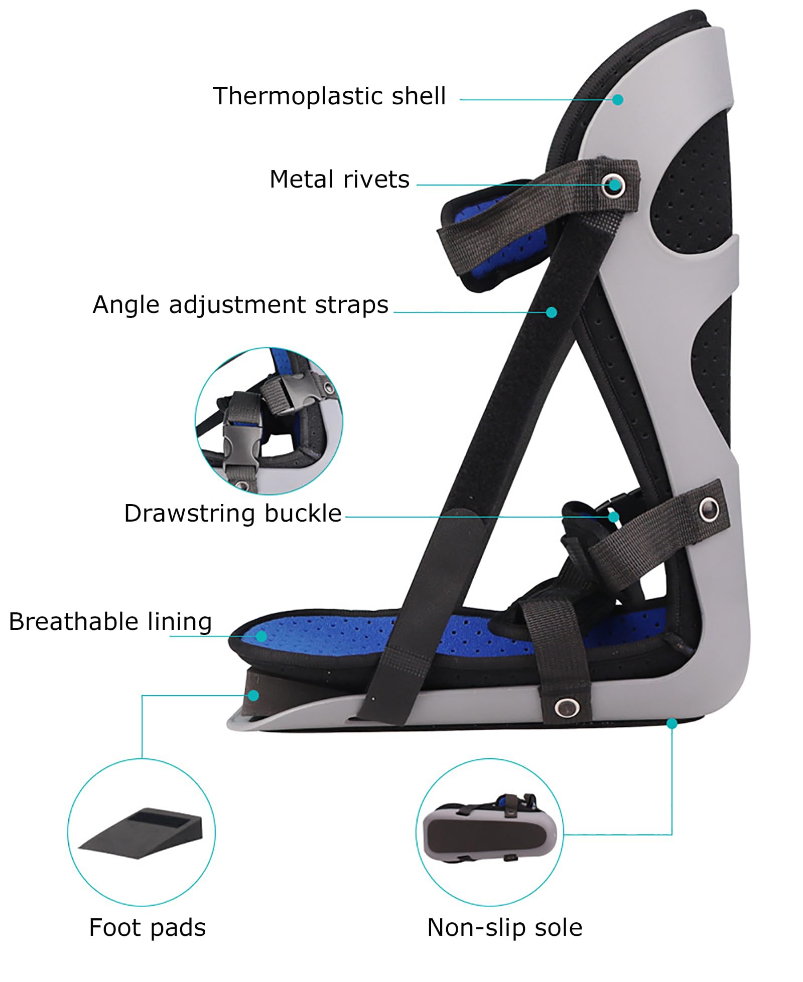 Férula Nocturna para Fascitis Plantar, Inmovilizador Ortopédico Ajustable para Dormir, Férula para Pie Caído para Fascitis Plantar, Tendinitis De Aquiles, Espolón Calcáneo