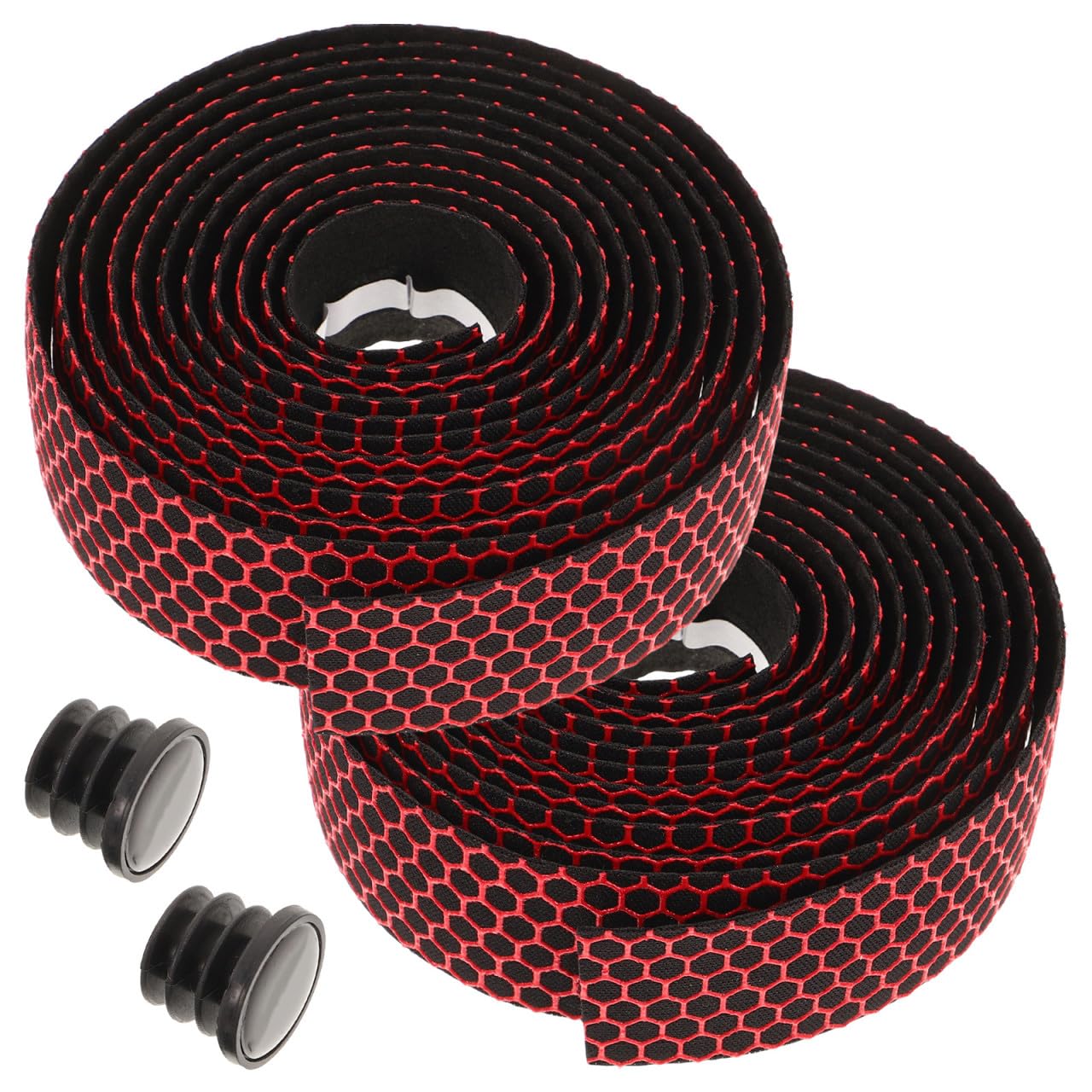 Non-Slip Honeycomb Silicone Bike Handlebar Tape, Breathable Elastic Road Bicycle Grip Wrap, Red Cycling Handlebar Tape for Mountain and Road Bikes