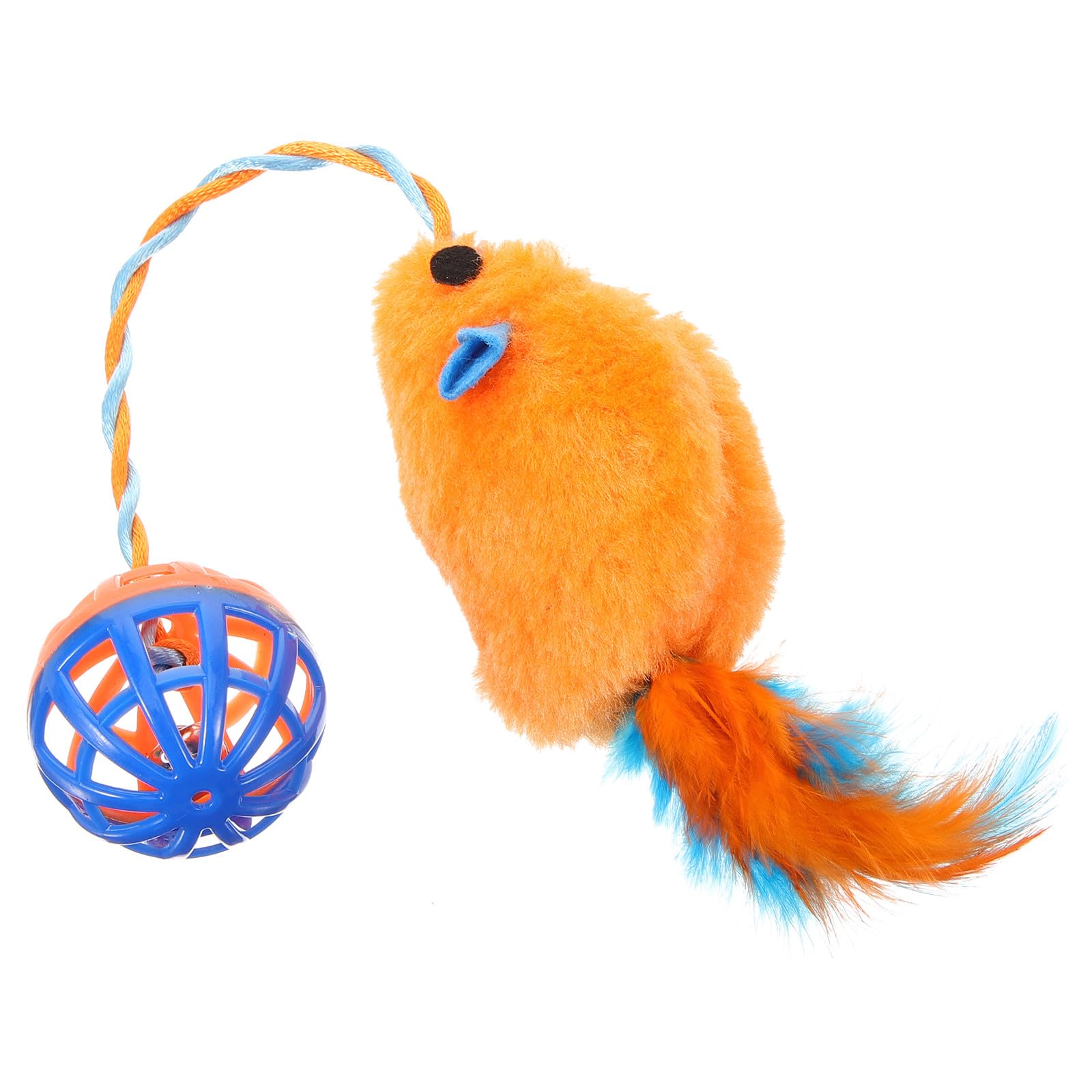 ULTECHNOVO Interactif pour Chaton Intérieur avec Souris en Peluche et Balle en Plastique Sonore pour Exercice et Amusement