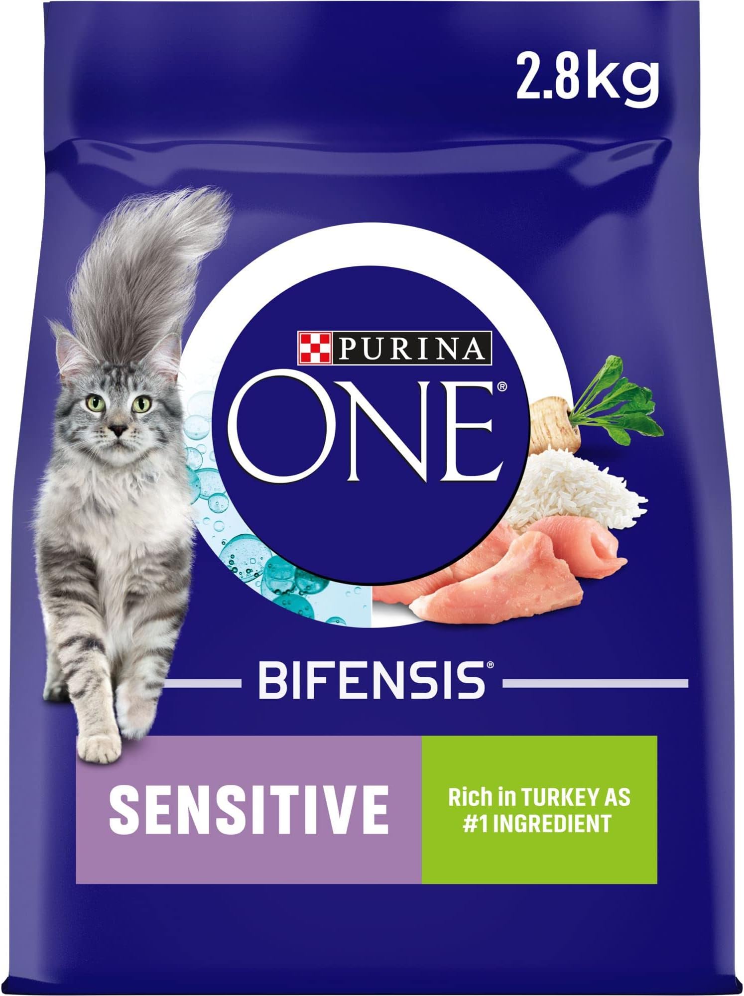 Sensitive Complete Dry Cat Food with Rich in Turkey and Rice, 3 kilograms