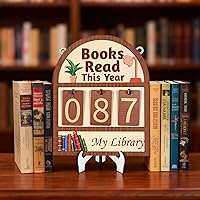 Personalized Wooden Books Read Counter with Name - Custom Wall Mount Reading Tracker for Book Lovers, Teachers, Librarians, Bookish Gift