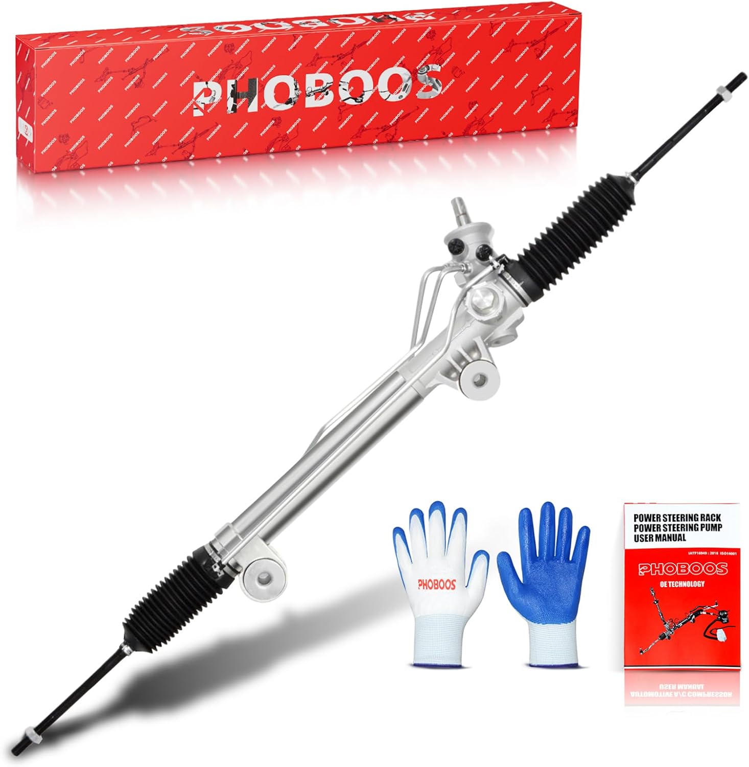 PHOBOOS Hydraulic Power Steering Rack and Pinion Assembly Compatible with Chevrolet Silverado 1500 & GMC Sierra 1500 Classic, 1999-2007, New Unit, Leak-proof, Direct Bolt-On Fit, Ref. 97-1000
