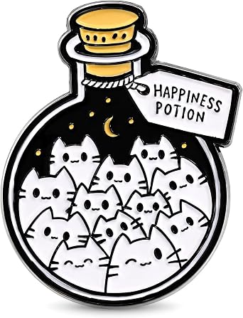 Enamel Pin, Cute Cat in Bottle Funny Lapel Badge