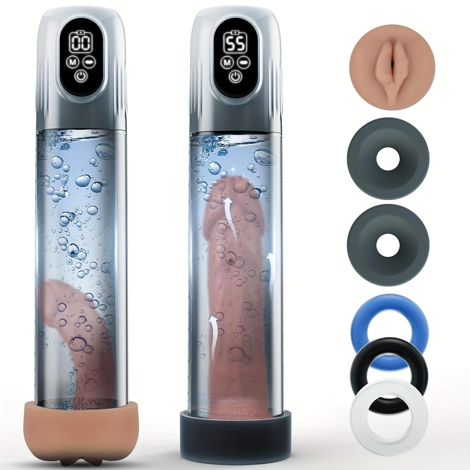 Pompe à Pénis Sextoyse Homme Sex Toys, Automatique avec 5 d'Aspiration Masturbateurs Masculins, Sex Toyspour Pour Homme Masturbateur avec Sextoy Pompe à Vide Extender Vaginette Silicone