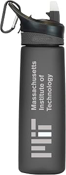 Massachusetts Institute for Technology Tritan Plastic Frosted Sport Water Bottle, Design-1 - Black