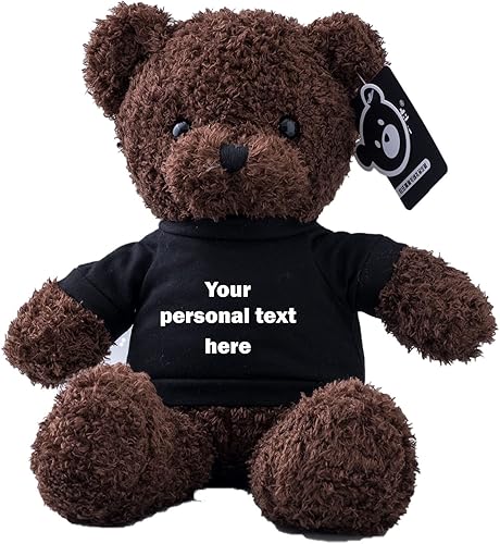 ADORSUN Oso de peluche personalizado para ella y él, juguetes de peluche con texto personalizado como regalo personalizado para Navidad, cumpleaños,