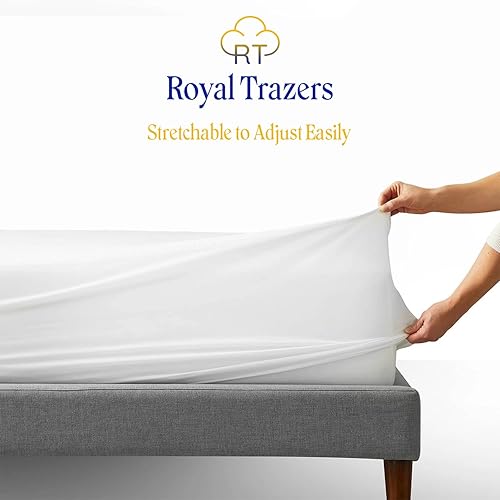 Miniatura 3 de Protector de colchón impermeable de 42 x 80 pulgadas, suave y transpirable, de algodón de rizo suave y transpirable, estilo ajustado, color blanco,