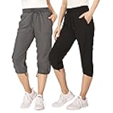 Ultra Performance Capri Pants for Women 2 Pack Womens Capris Hiking Capri Pants Summer Clothes for Women (Avail in Plus Size)