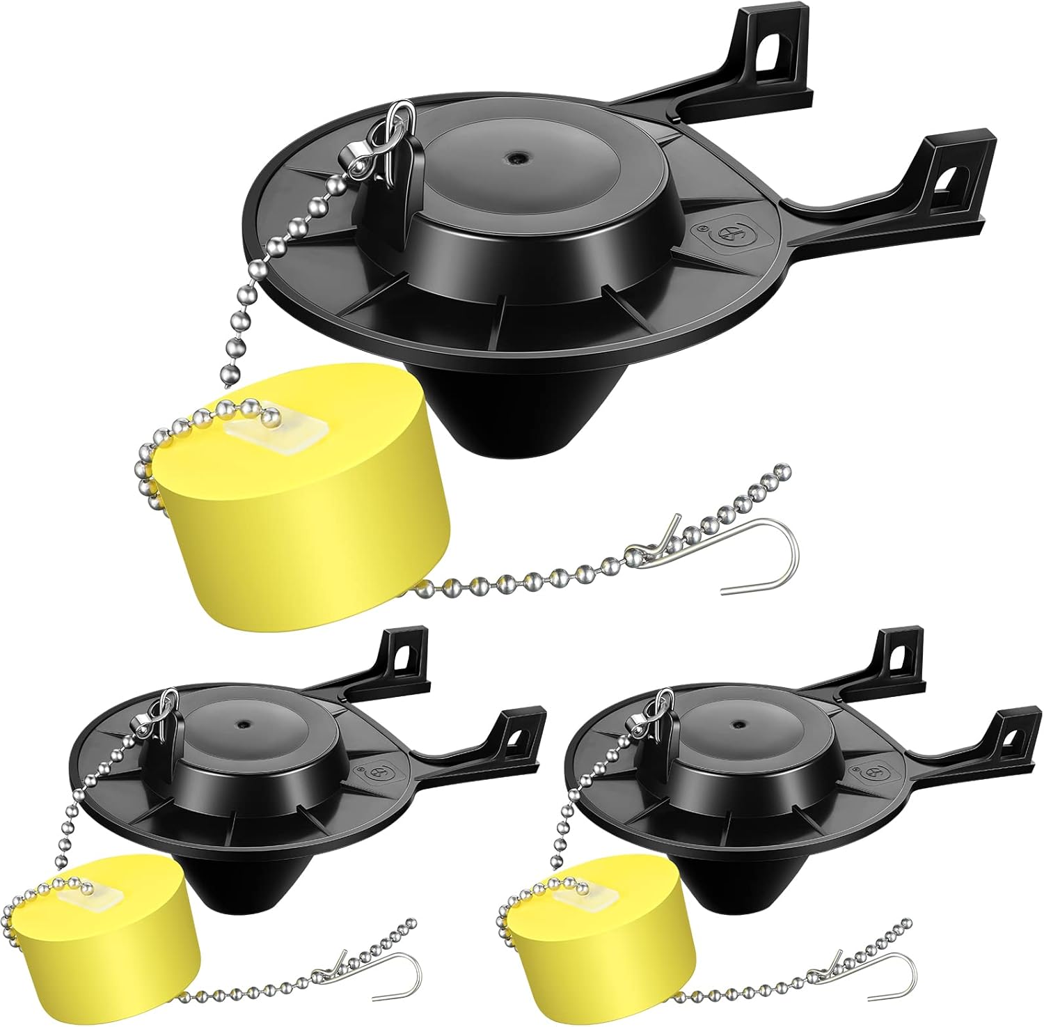 3 Packs Toilet Flapper Stoppers Replacement 2 Inch Flapper and Chain with Float Universal Toilet