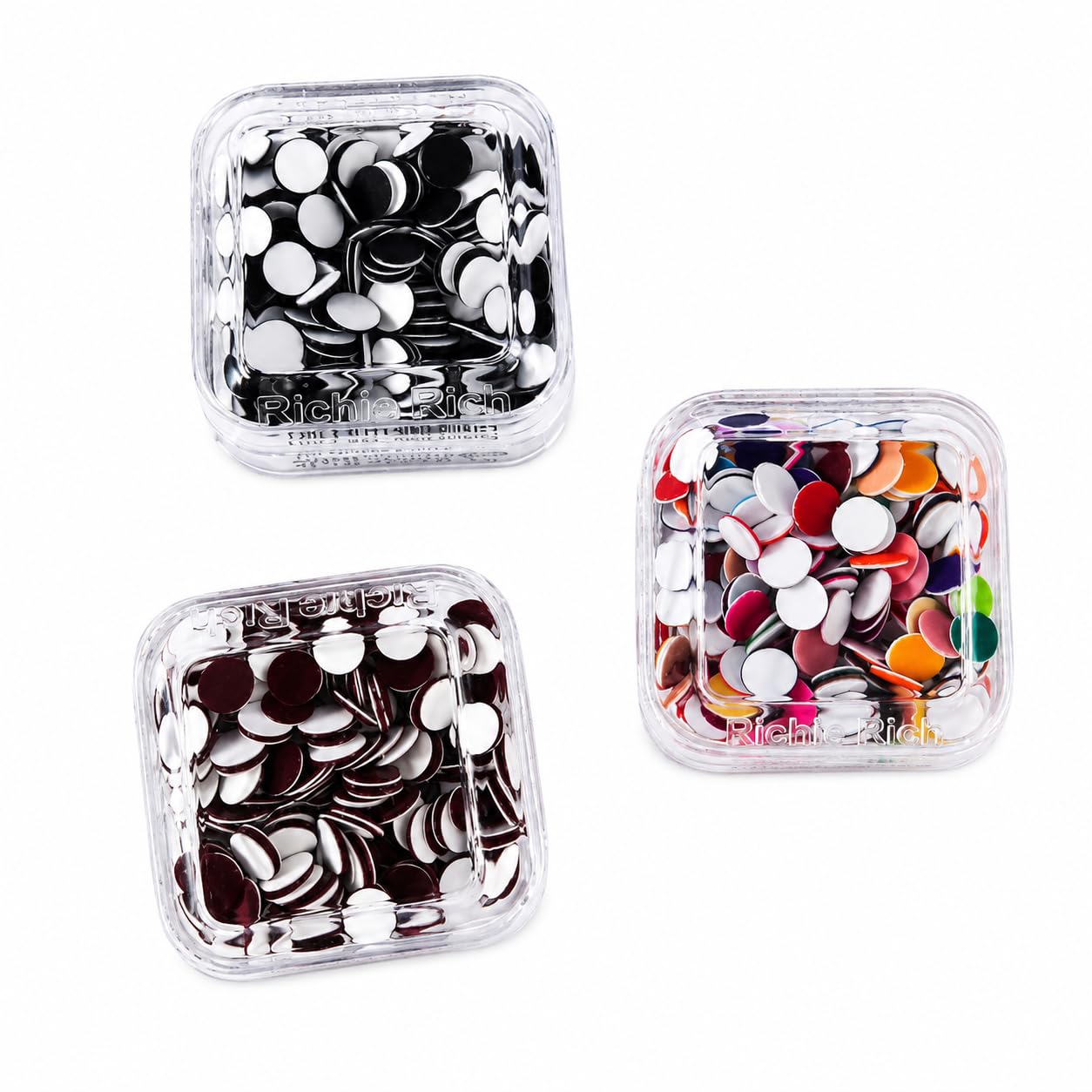 Jewellery Stunning| Plain bindi Combo set of 3 | Small Size (6) | Round Shape | Black, Brown& Multi colour | Forehead Tikali | For Daily Use | For Girls & Women’s | For Festival. (Pack of 3) (Bindi Size-6)-image-19