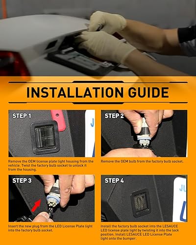 Miniatura 7 de LESAUCE Luces LED de matrícula para Ford F-150 2015-2020 2021 2022, luces LED de etiqueta para Raptor 2017-2020, lente ahumada, 6000K blanco, Plug N