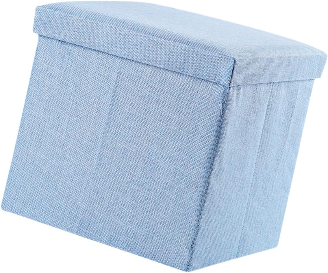Xmas Folding Cloth Storage Stool, Blue, Household Sundries Organizer