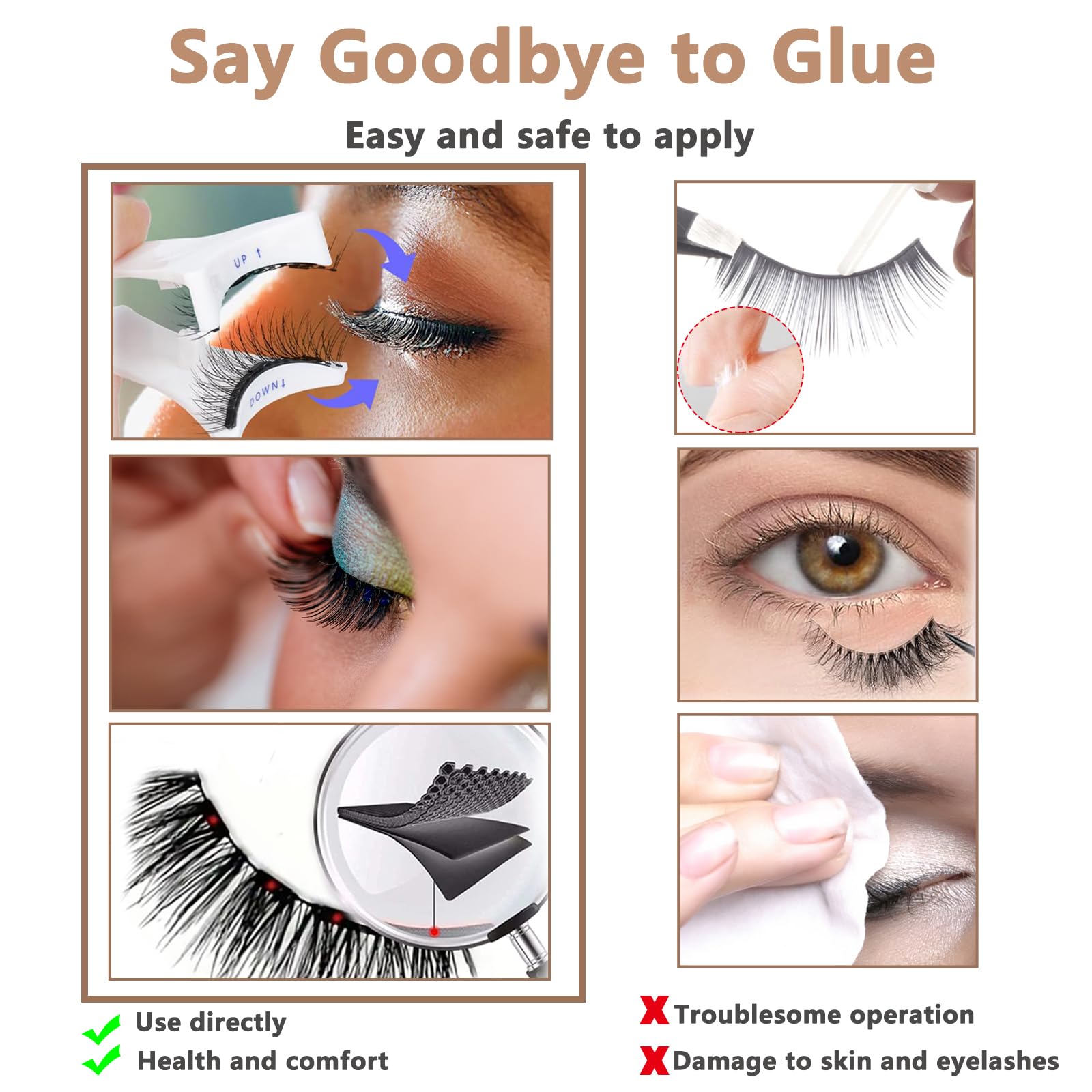 Magnetische Wimpern, natürliches Aussehen, bestes magnetisches UK-Set mit Applikator, 3D-falsche Wimpern, magnetisch, wiederverwendbar, Magnetauge, kein Kleber oder Eyeliner erforderlich, für Anfänger