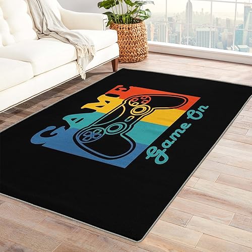 Alfombras de área pequeña con estampado de consola de videojuegos de 2 x 3 pies para entrada, alfombra de juegos para niños, habitación de
