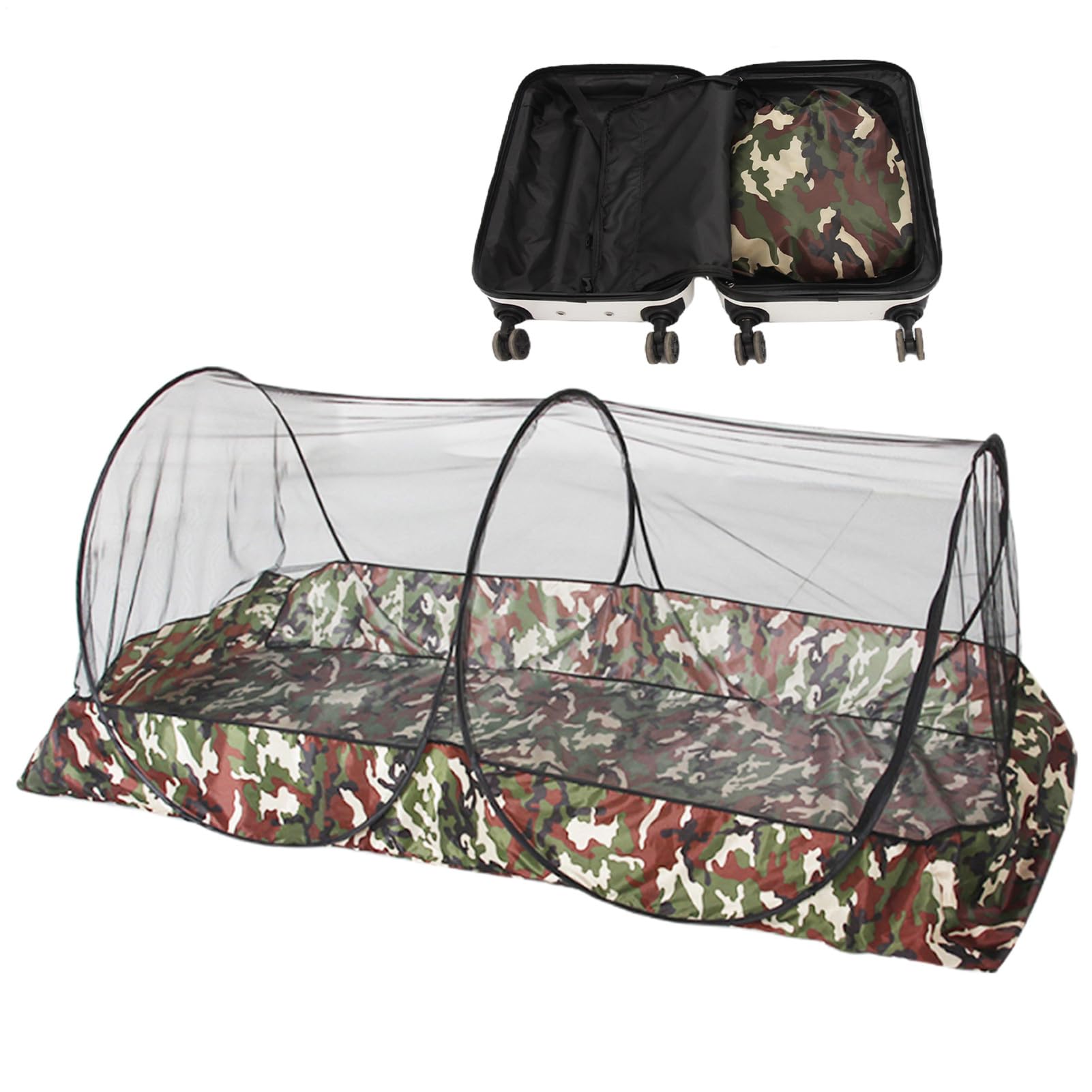 Tente filet de camping – Abri en maille pour l'extérieur, filet portable et pliable | Léger et compact pour voyage, aventure, terrasse, zone de couchage au lit, randonnée, voyages, protection du