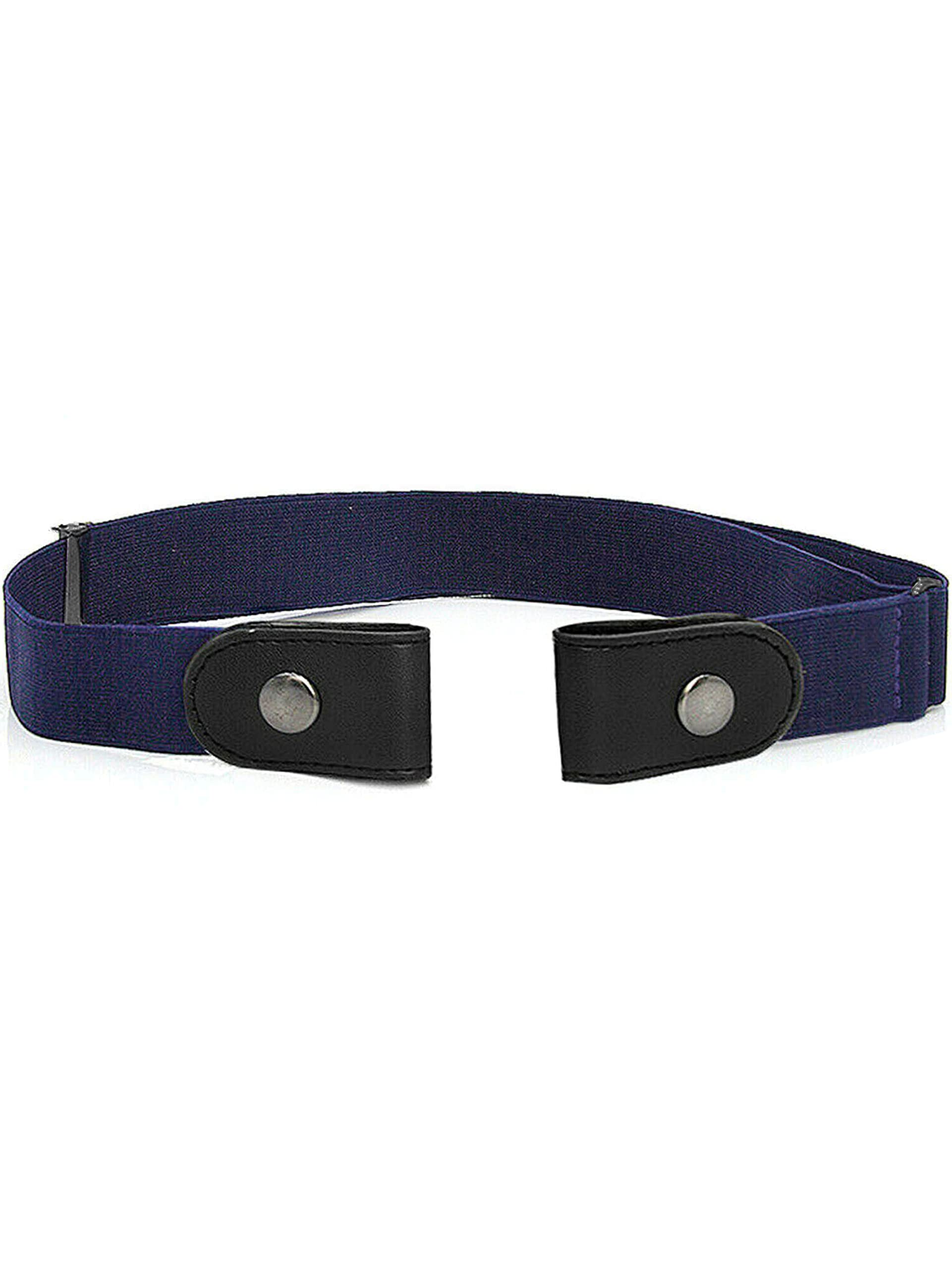989Zé ENZO Unisex No Buckle Waist Elasticated Belts Mens Womens Stretch Belt For Jeans Trousers (Navy)