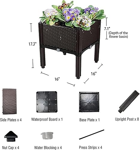 Miniatura 5 de Macetero para plantas al aire libre con patas elevadas para cama de jardín, cajas de jardín elevadas, macetas perfectas para jardín, patio, balcón,