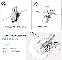 Vista 3 de TOPIA HANGER Perchas de madera para trajes con clips de metal ajustables (paquete de 10), perchas de madera lisa maciza, gancho giratorio de 360