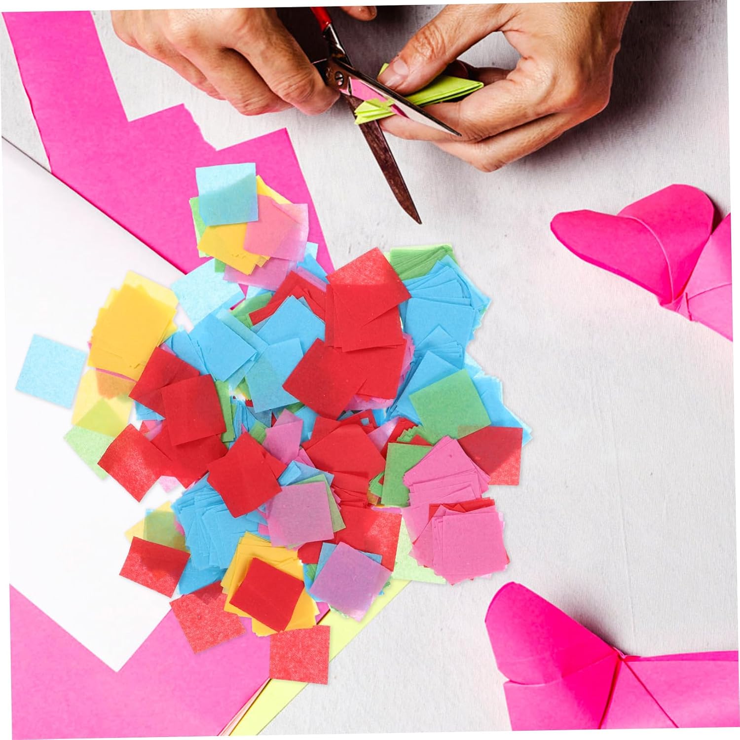 DECORNIJIA 1Bag Rainbow Tissue Paper Squares for DIY Crafting Confetti Paper for Decoration Scrapbooking and Balloon Filling for Parties and Special Occasions