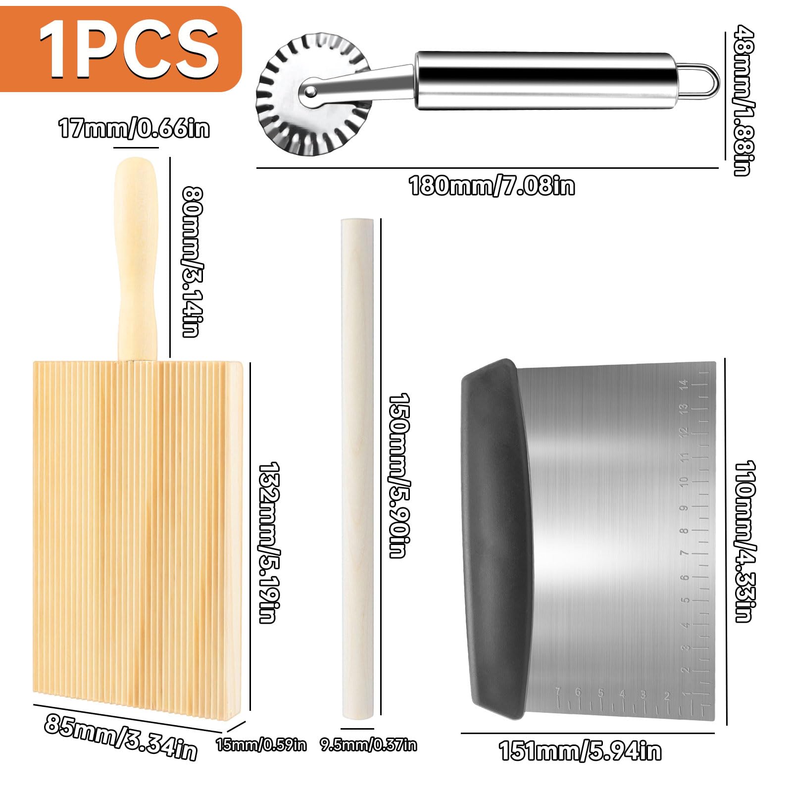 Tagliapasta Rotondo In Acciaio Inox Per Gnocchi, Ravioli E Wonton, 7.5x15.5 Cm, Utensile Da Cucina