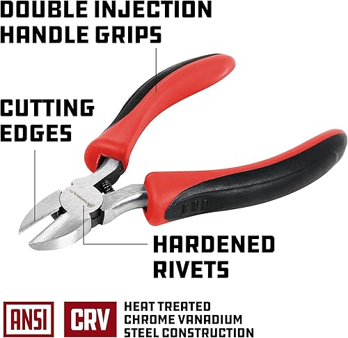 Miniatura 9 de Alltrade 640410 - Alicates de punta de aguja de 6 pulgadas, color rojo