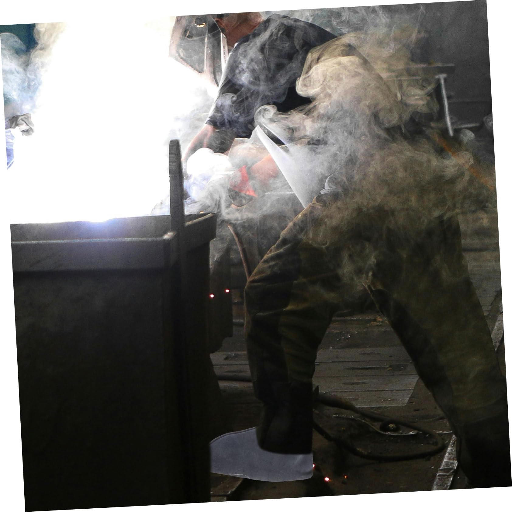 BUTIFULSIC 1 Pair Welding Foot Shield Cowhide Boot Cover Welding Boot Protector Cover Welding Boot Cover for Men Welder Shoe Cover Welder Boot Protector for Men Welding Shoe Covers Blue