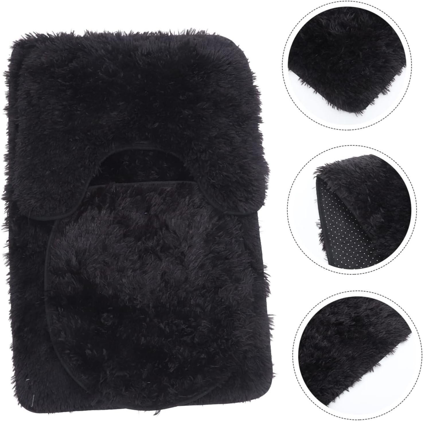 Bath Mat Slip Floor Mats Toilet Lid Cover Plush Washable Bathroom Accessory