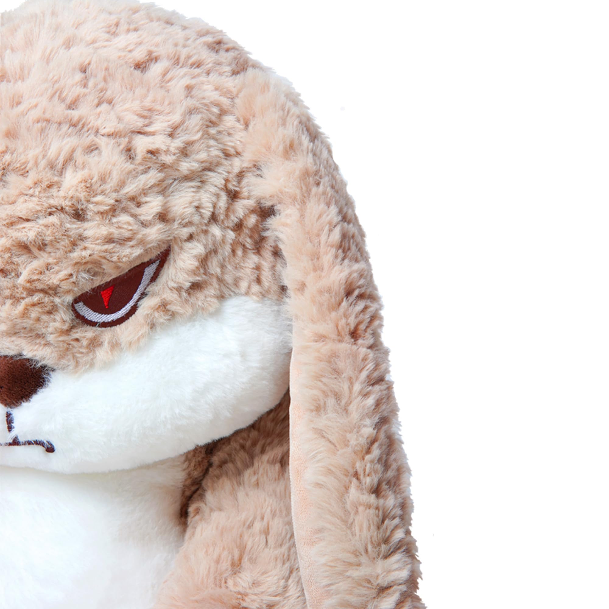 ZEIO - Conejo gruñón de peluche, conejo de peluche de 15,7" de lona con orejas caídas, juguetes de peluche suaves y pellizcados, perfecto para un regalo