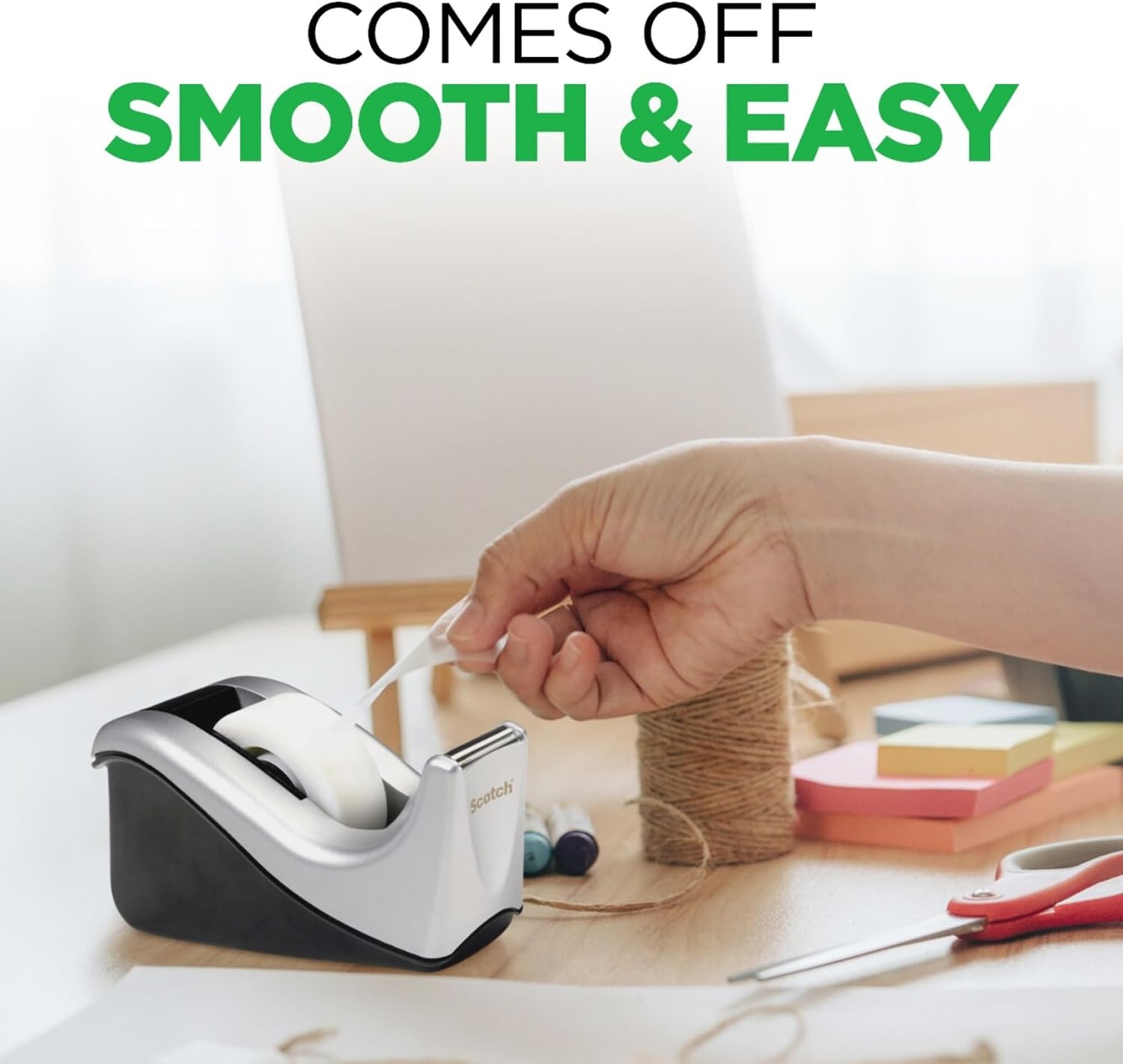 Scotch Desktop Tape Dispenser, Silvertech Two-Tone (C60-ST) image 3