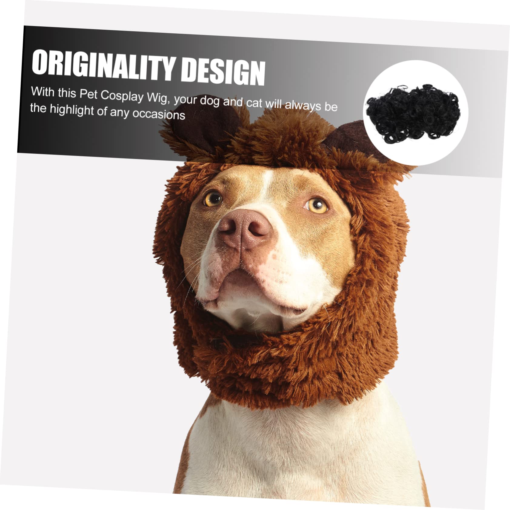5pcs Pet Pelucas Pequeñas Pelucas para Mascotas Perros Cosplay Peluca Pelucas Afro-Pelucas para Cachorros Mascotas Disfraces Prop Mascota Perros Accesorios Transformación Traje de Perro
