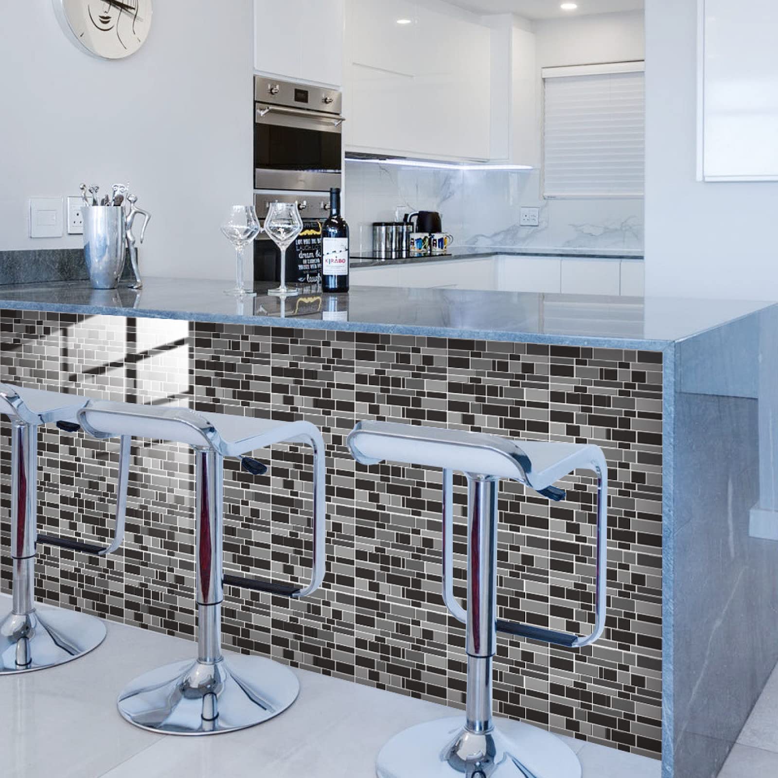 Piastrelle Adesive Cucina Modello Di Marmo Grigio Pavimento pvc Adesivo Mobili Decorazioni Piastrelle Adesive Bagno Impermeabile Resistenza all'olio Mattonelle Adesive