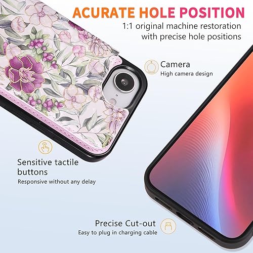 Miniatura 144 de UEEBAI Funda tipo cartera para iPhone 15 Pro Max con tarjetero, cubierta de cuero PU con soporte, bloqueo RFID, doble cierre magnético, relieve de
