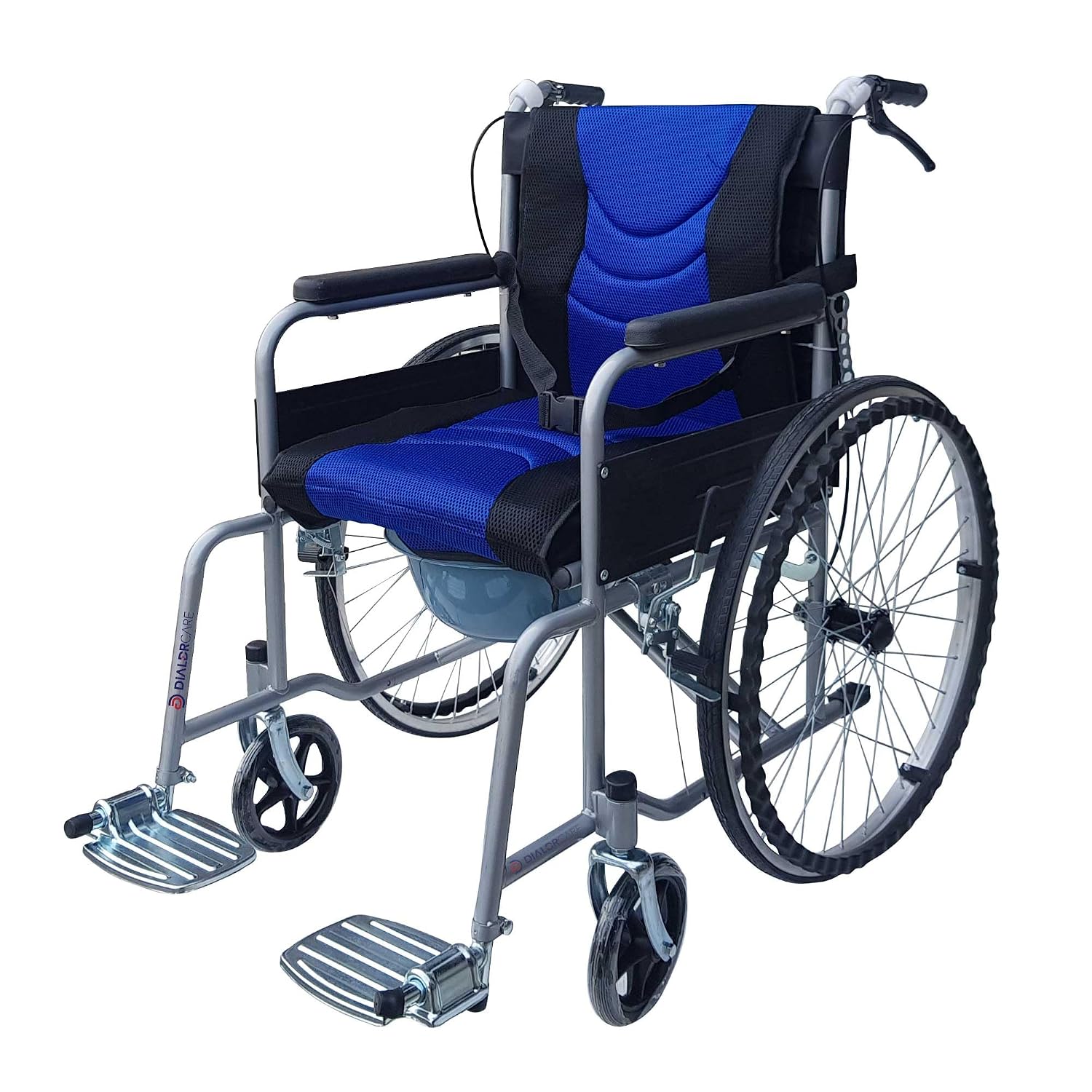DIALDRCARE Wheel chair Cum commode Foldable Wheelchair with removable pot Elderly wheel chairs for old people -Load Capaci... - Review, Price and Buying Guide