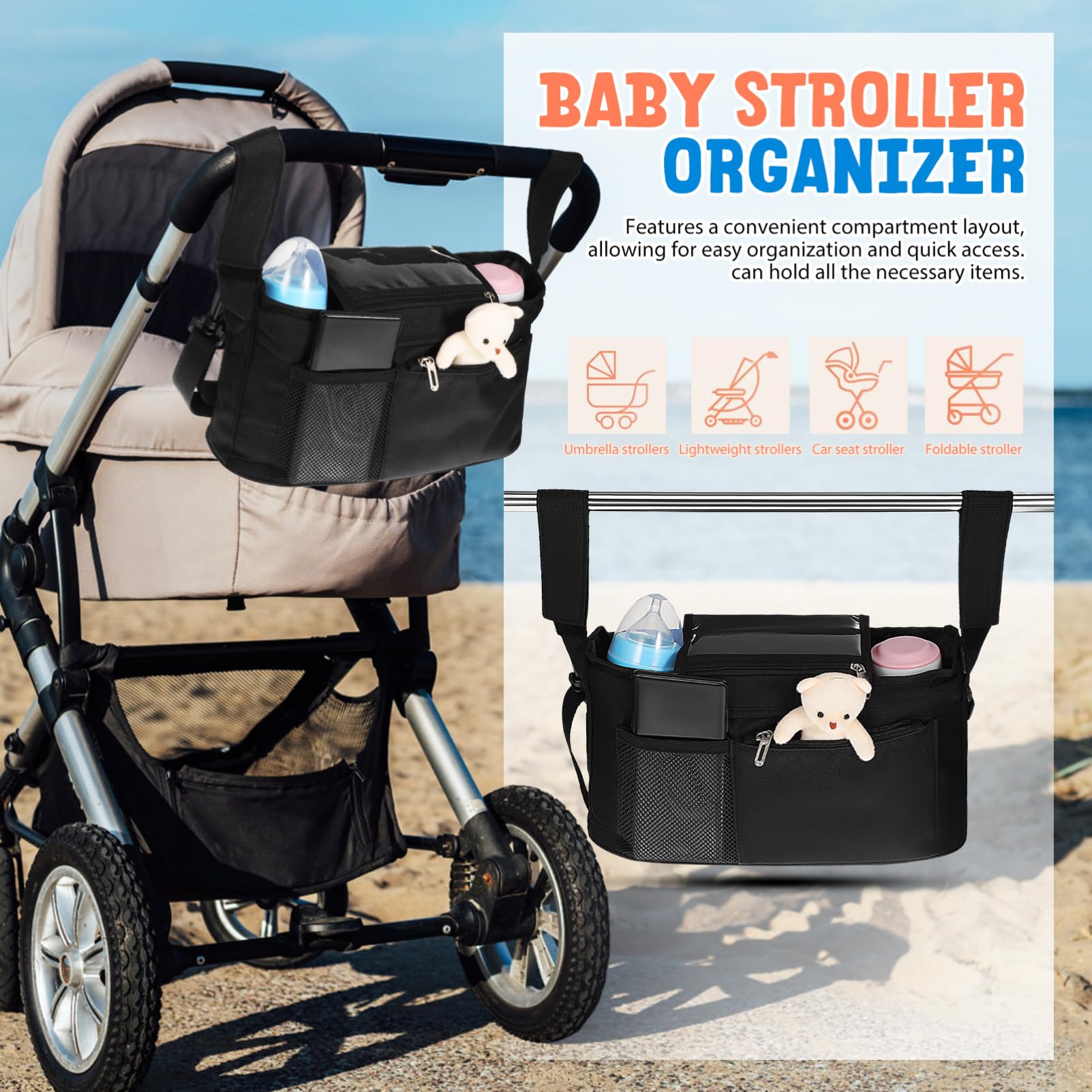 ERINGOGO Organizer per Passeggini Multi con Archiviazione per Neopati e Accessori