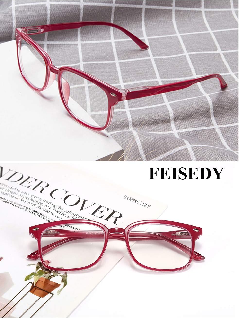 FEISEDY Progressive Multifocal Reading Glasses Blue Light blocking Reader Glasses TR90 Frame Women Men B2497 6 FEISEDY Progressive Multifocal Reading Glasses Blue Light blocking Reader Glasses TR90 Frame Women Men B2497