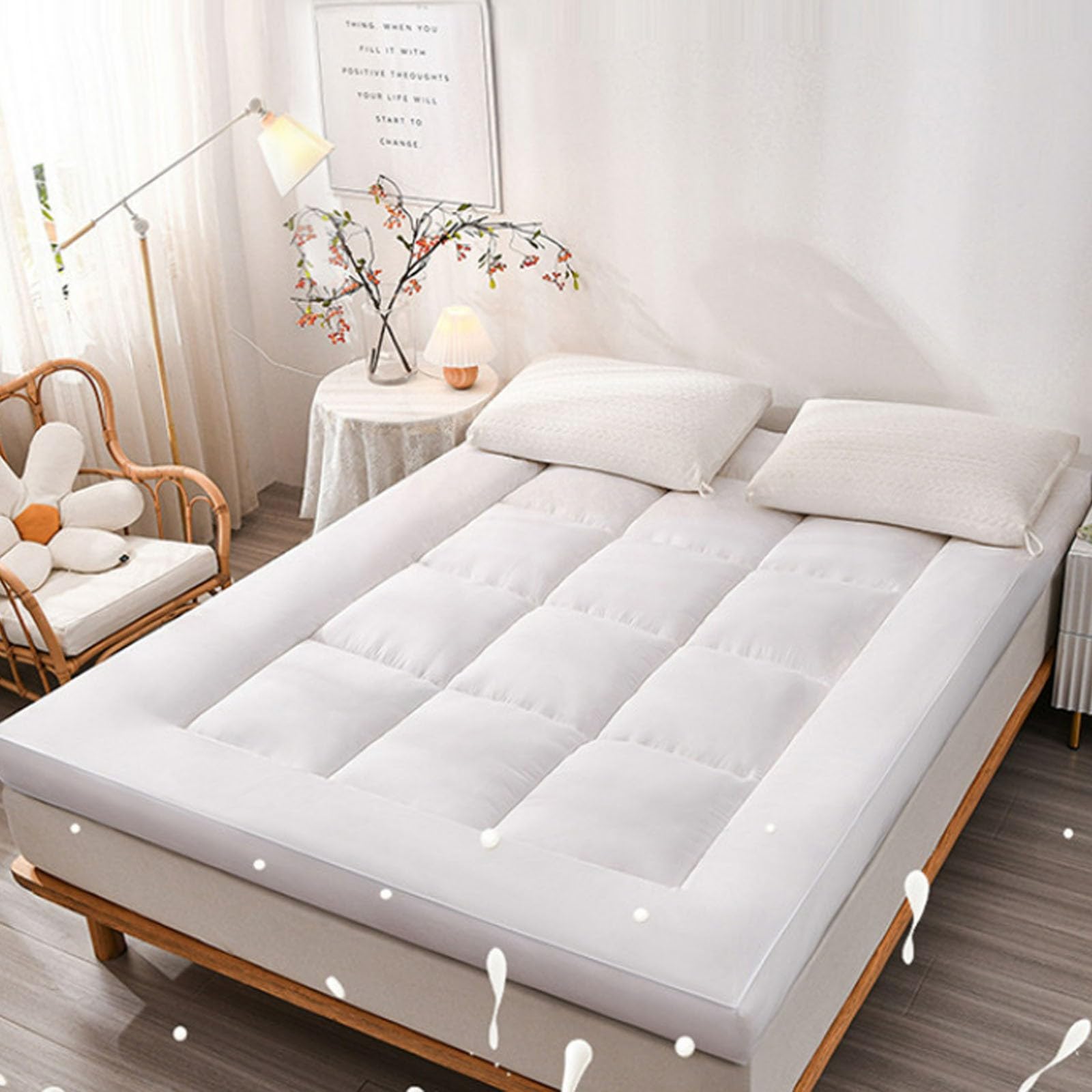 Materasso futon Giapponese Tatami Spesso, Cuscino in Velluto di Piume, Materasso Pieghevole per casa e dormitori(Gray,90 * 190cm)
